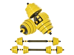 Conjunto De Halteres De 20kg (inclui Halteres Longos E Curtos) - Com Barra De Extensão - Treinamento Muscular Ajustável - Treinamento De Músculos E