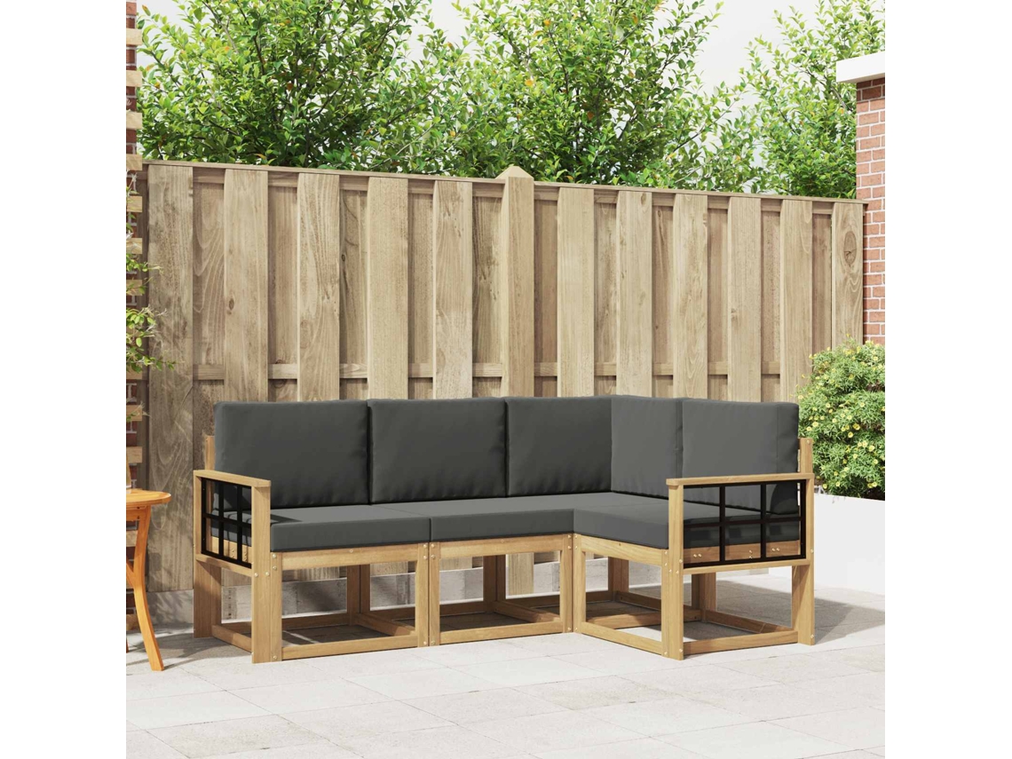 Vidaxl Conjunto De Sofás Para Exterior 4 Pcs Branco E Antracite