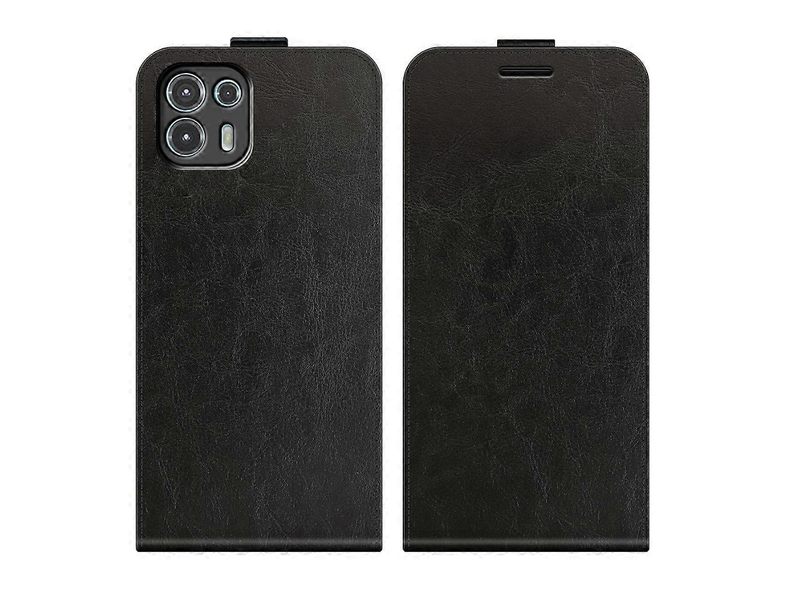 Capa Protetora De Couro Texturizado Com Aba Vertical Única Para Motorola Edge 20 Lite R64, Com Compartimentos Para Cartões E Porta-retratos.