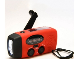Rádio De Manivela Vermelho Nödr Red Com Célula Solar, Lanterna E Bateria Externa De 2000mah