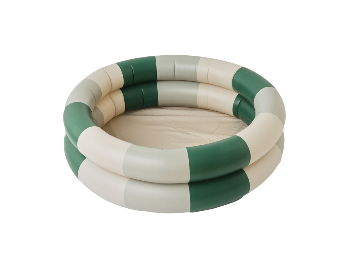 Piscina infantil inflável redonda Ats com cerca de segurança multifuncional, piscina de bolinhas para uso interno e externo, verde.