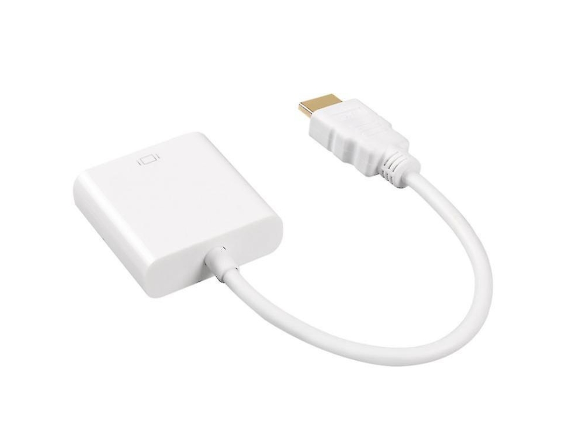 Cabo Adaptador HDMI Lurelia para VGA, 1920x1200, 1080p, 1080i, 720p, Macho, 17 cm, com Áudio, com Alimentação, Compatível com PS3, Branco