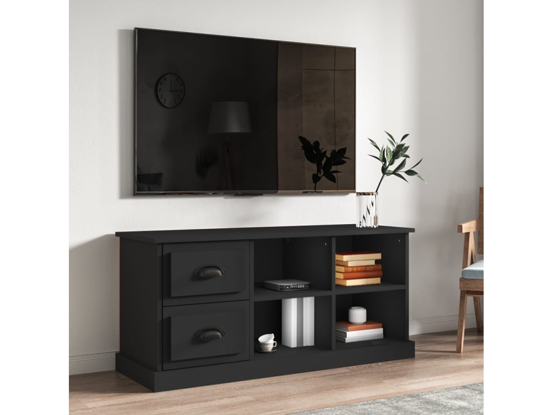 Vidaxl Móvel De Tv 102x35,5x47,5 Cm Derivados De Madeira Preto