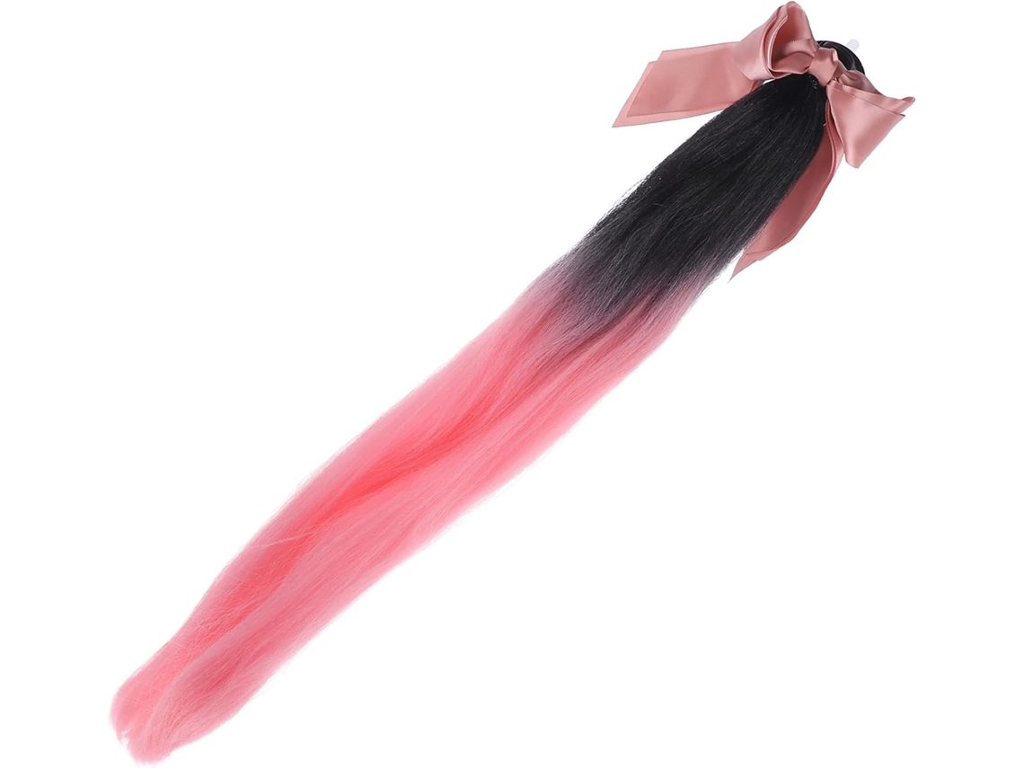 Peruca Trançada com Ventosa para Capacete, Acessório Decorativo para Rabo de Cavalo.
