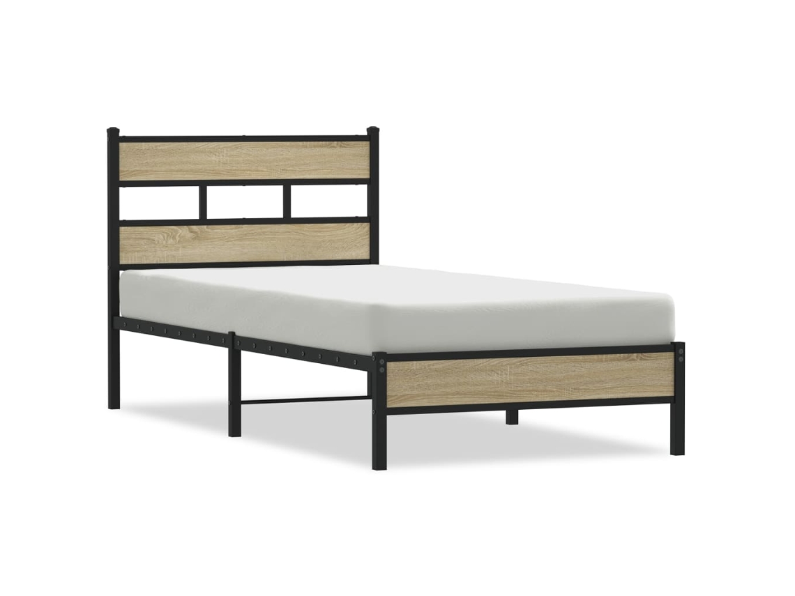 Bed Frame, Bed Frames Vidaxl Marrom Madeira Processada (75 X 190 Cm)