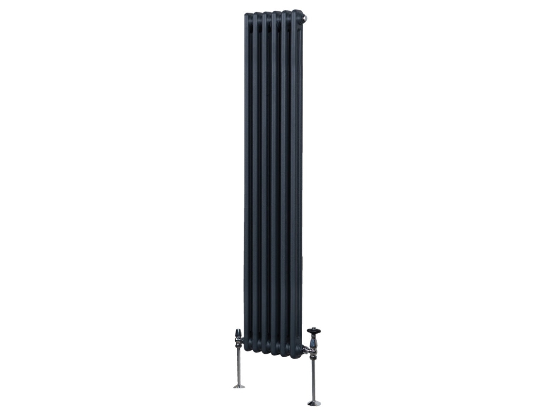 Radiador Vertical Tradicional De 2 Colunas Em Cinzento Antracite, Aço Carbono 1.5mm, Potência 3180 Btu, Dimensões
