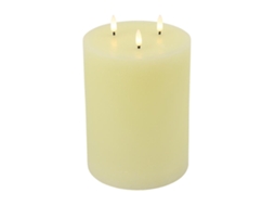 Vela Pilar Led Countryfield Vela Grande E Aconchegante Na Cor Creme, 22,5 Cm