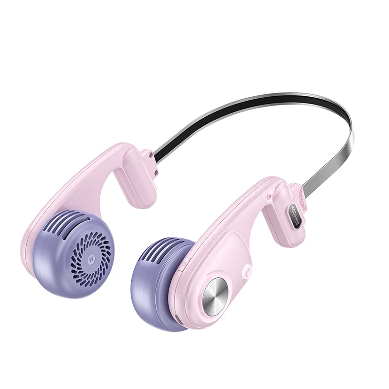 (rosa) Ventilador De Pescoço/ar Condicionado Portátil, Fluxo De Ar 360°, Interface Usb