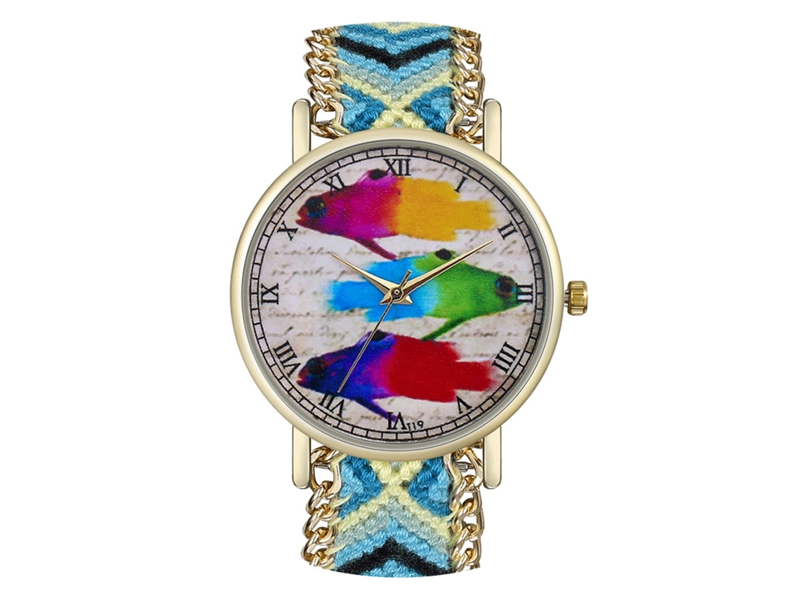 Relógio Pulseira Feminino Simples Romanos Tecido de Lã Quartzo Elegante