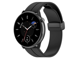Pulseira De Silicone Preta Com Fecho Magnético Dobrável Para Amazfit Gtr Mini
