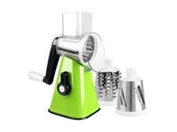 Ralador De Queijo Com Cabo, Ralador De Queijo Manual, Ralador Giratório Com 3 Lâminas Substituíveis Para Legumes, Frutas, Alimentos E Nozes, Verde