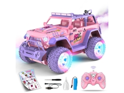 Brinquedo Telecomandado Eifson- Caminhão Off-road - Escala 1:16 2.4ghz - Com Adesivos Diy - Rosa