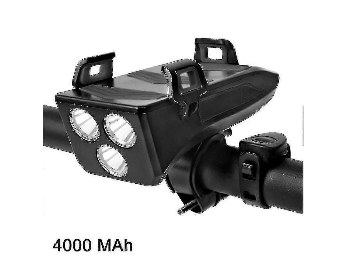Luz Led Para Bicicleta 4 Em 1 À Prova Dágua Com Buzina, Suporte Para Celular E Carregador Portátil Olysi Shop