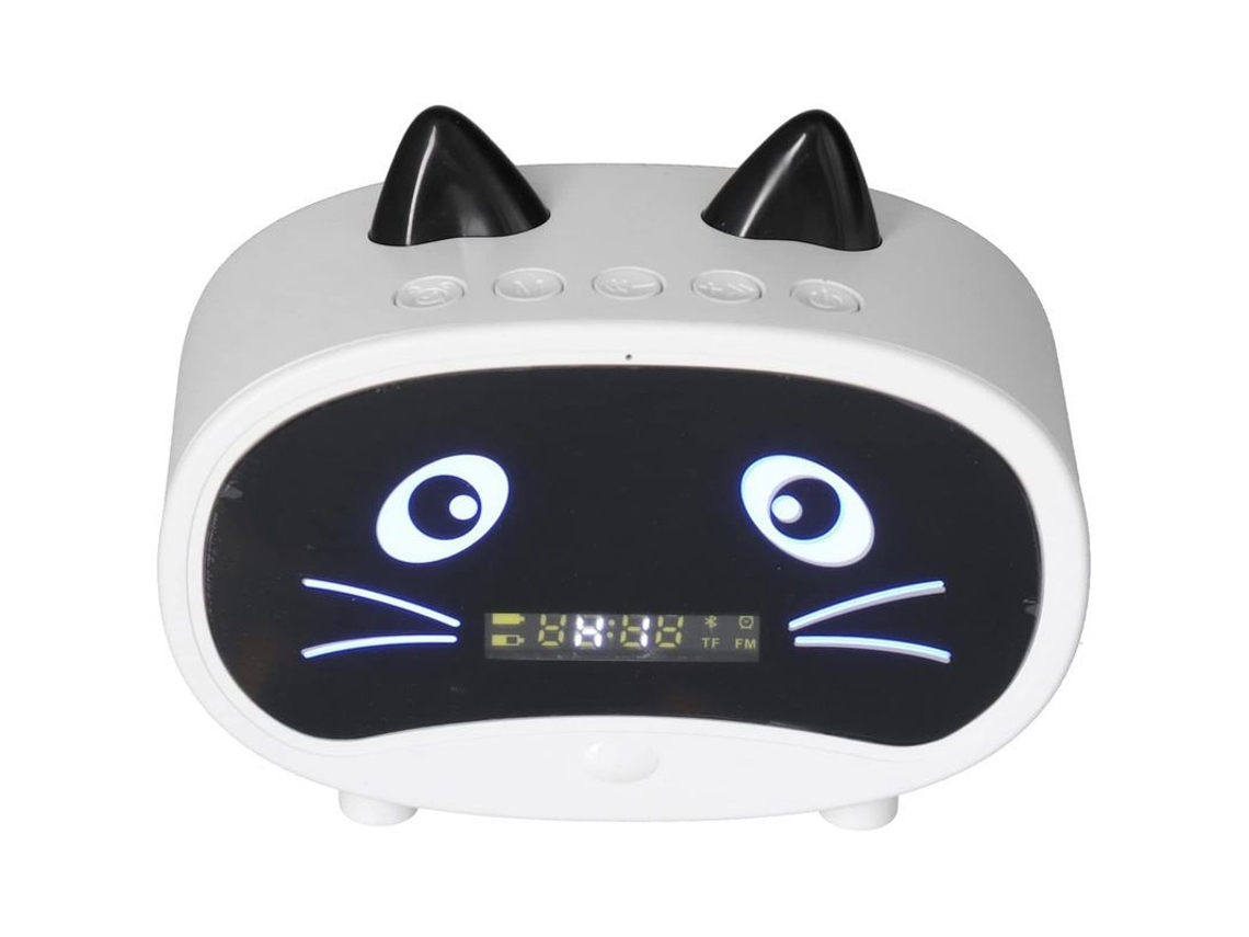 2026-reloj Despertador Inalámbrico Multifuncional Altavoz Bluetooth Con Pantalla Led Y Puerto De Carga Color Blanco