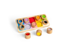 Planche Sensorial De Arco Íris Em Madeira Bigjigs Toys, Prato Tátil E Correspondente, Classificador De Formas, Para Crianças A Partir De 12 Meses.