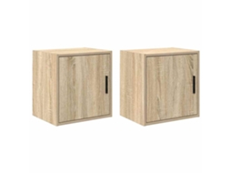 Vidaxl Armários De Parede Para Garagem 2pcs Derivados De Madeira