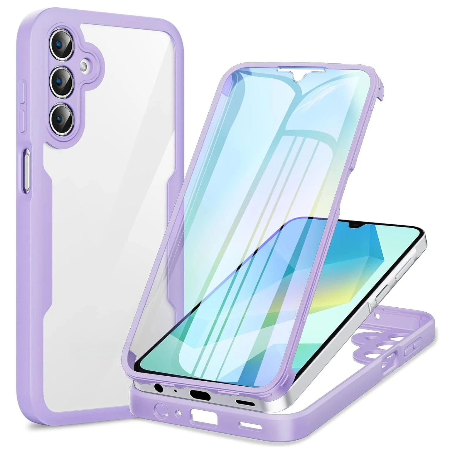 (roxo, Galaxy A24 4g) Protetor De Tela Com Cobertura Total De 360°, Capa Protetora À Prova De Choque