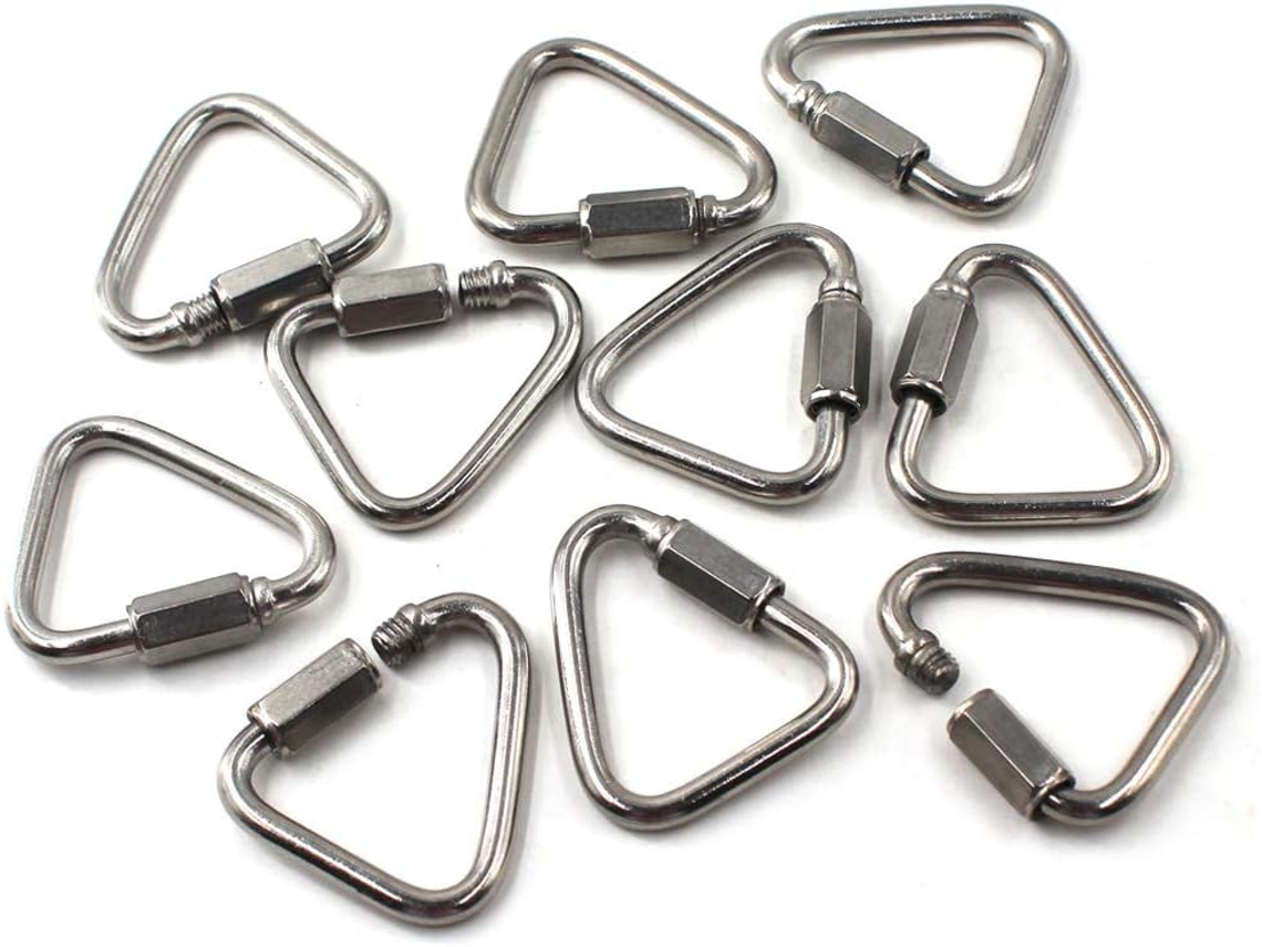 Mosquetão com trava de rosca e conector triangular de corrente Delta Quick
