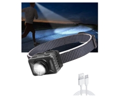 Luz de Faixa de Cabeça Ajustável de Led Controle de Sensor de Movimento Tocha de Segurança para Acampamento com As Mão TURMIN