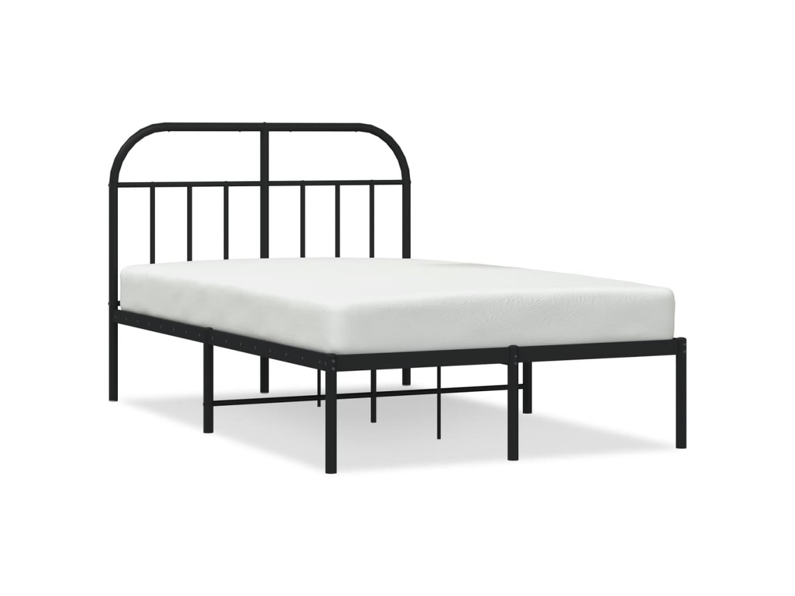 Bed Frame, Bed Frames Vidaxl Preto Aço (120 X 190 Cm)