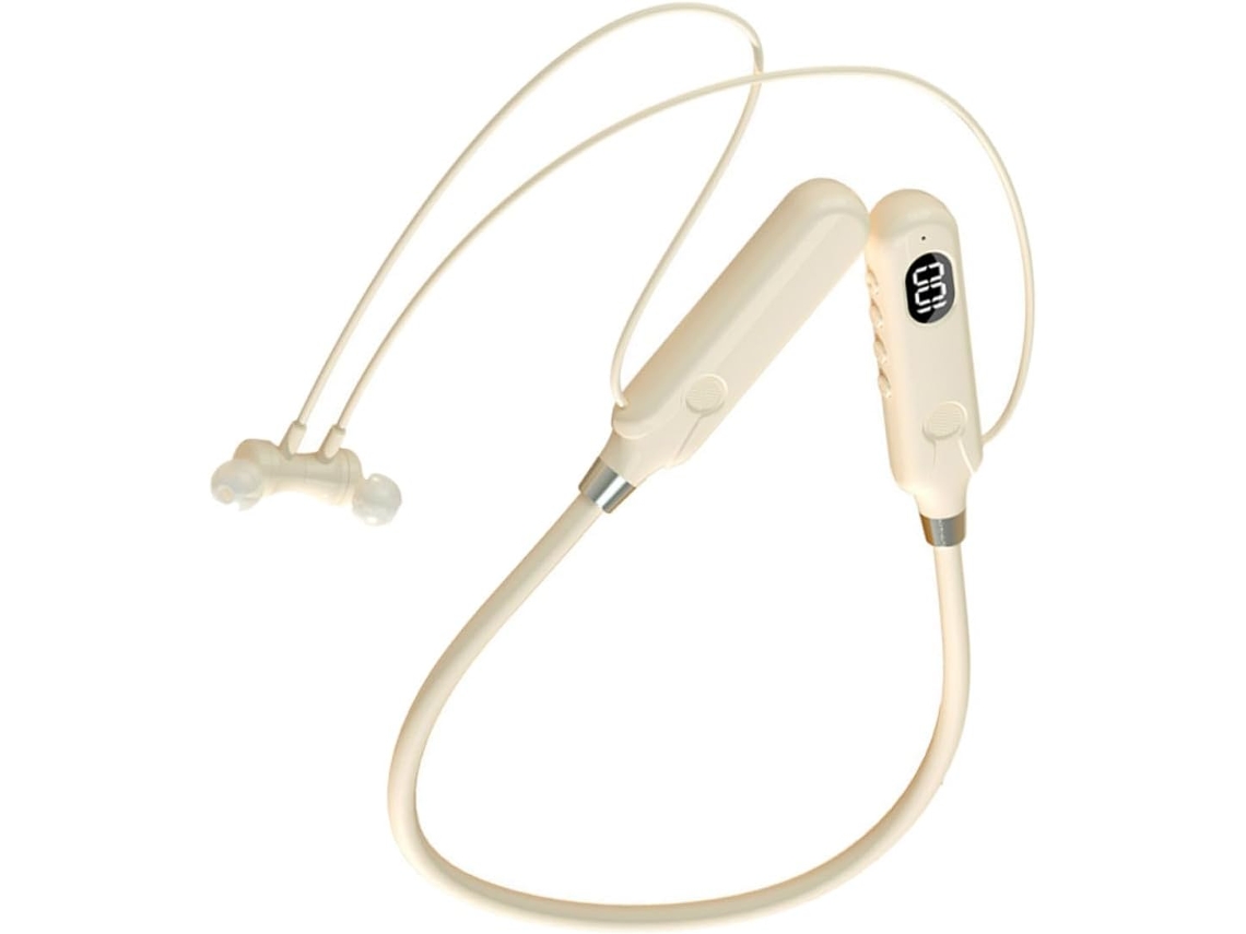 Homoyoyo Auricolari Design Comodo In Silicone E Metallo Beige Archetto Da Collo Wireless Microfono Isolamento Acustico