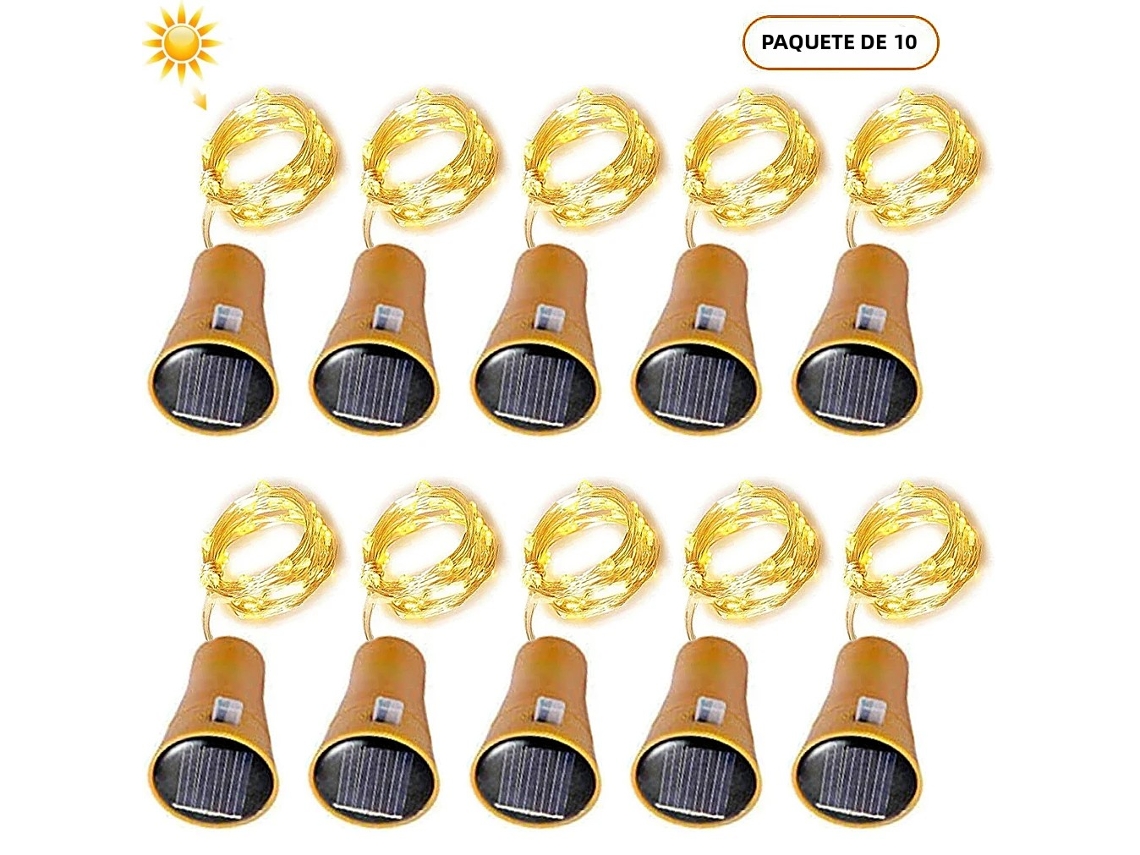 Luminária Solar Feita com Garrafa de Vinho e Tampa de Cobre, com 10 Leds para Iluminação Quente de 2m². MDUG