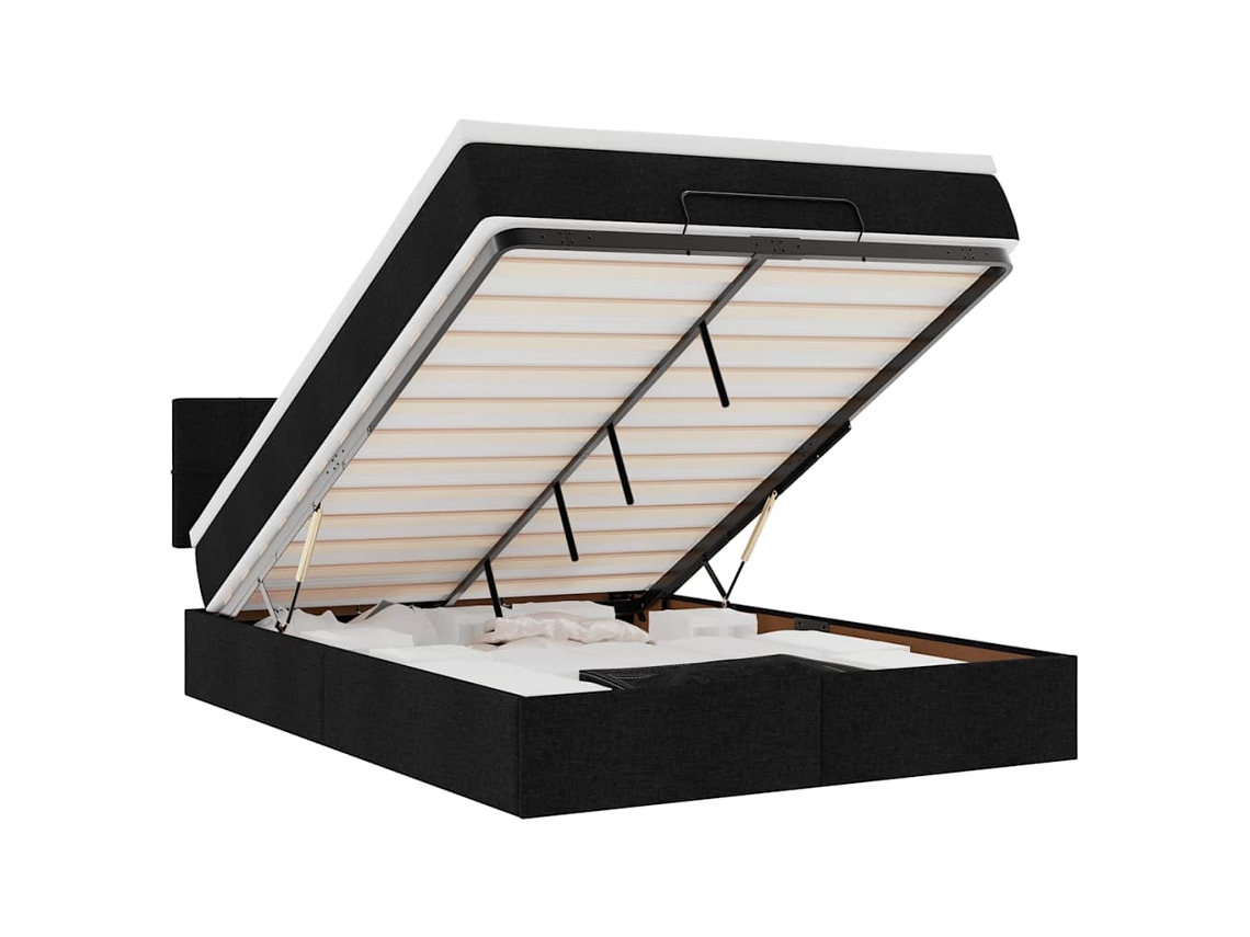 Ottoman Bed Frame, Ottoman Bed Frames Vidaxl Preto Tecido (140 X 200 Cm)