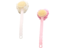 Conjunto De 2 Escovas Banho Para As Costas Com Cabo Longo, Para Uma Limpeza Corporal Suave E Massagem Da Pele Acessórios