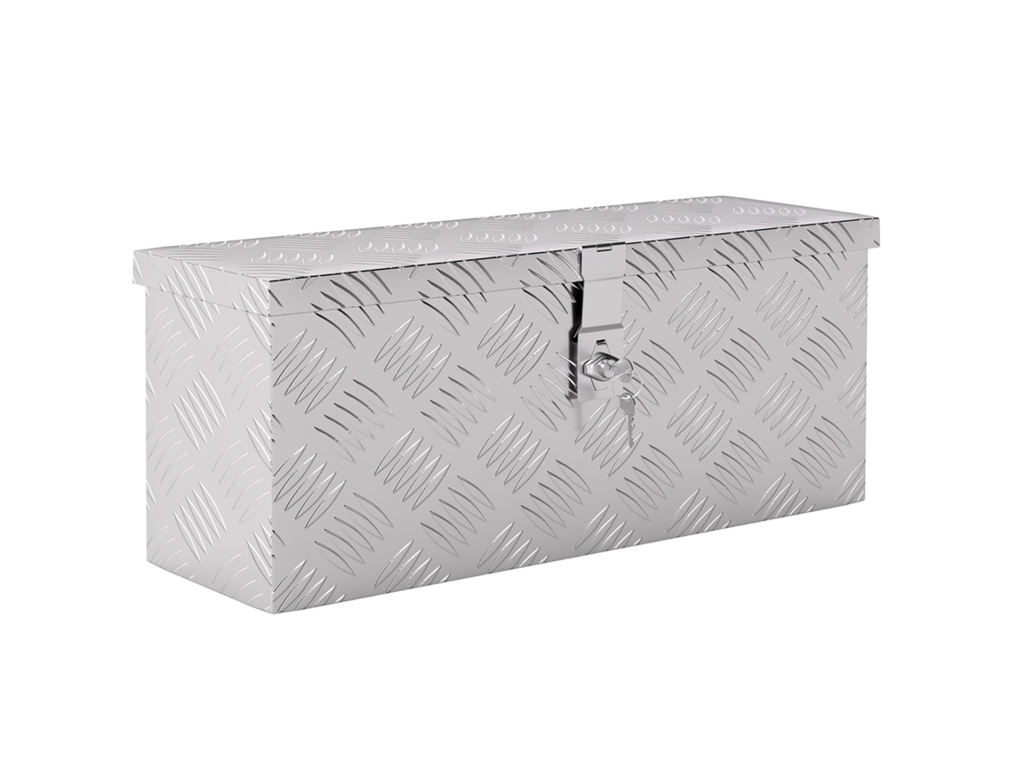 Caixa de Armazenamento de Alumínio com Fechadura 50x15,5x20,5cm S/MARCA