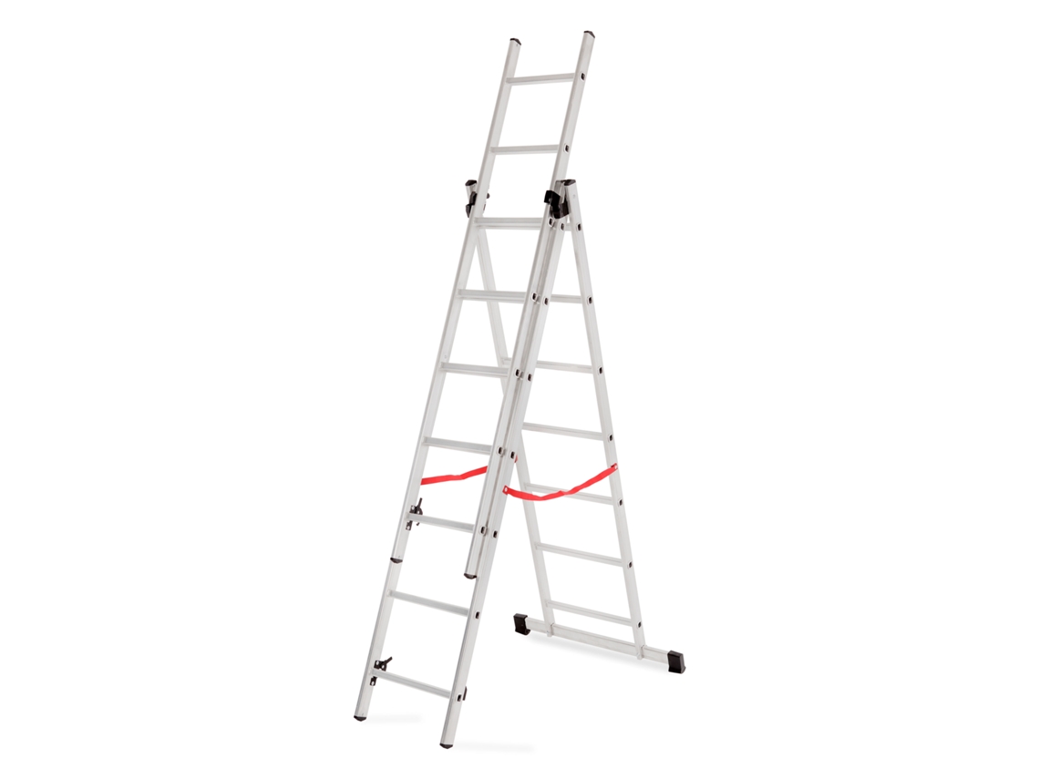 Escada de alumínio básica 3x7 degraus 150kg Awtools