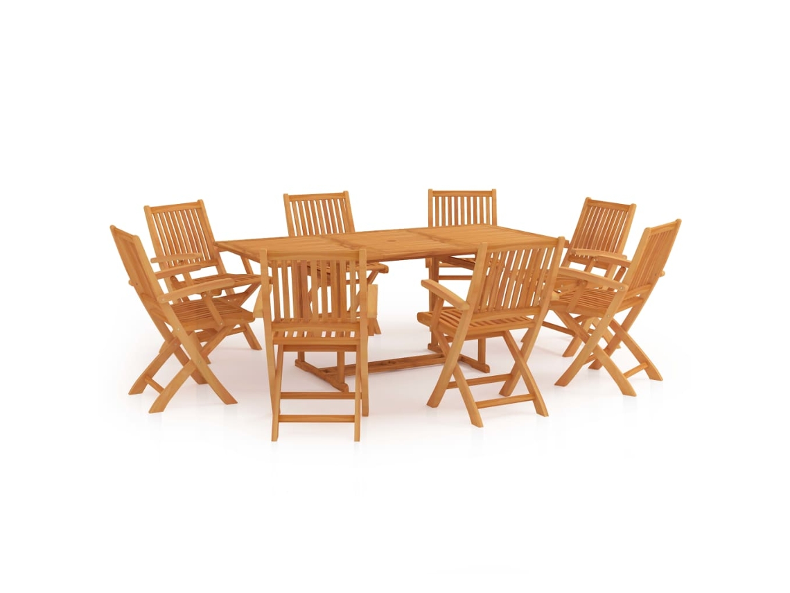 Conjunto de Jantar de 9 para Jardim Madeira de Teca Maciça MAISON EXCLUSIVE