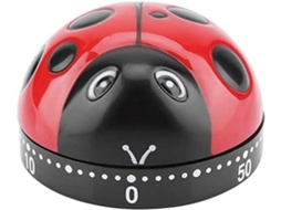 Temporizador De Cozinha Joaninha, Temporizador Mecânico De 60 Minutos, Alarme De Cozinha, Temporizador Para Assar, Não Requer Bateria, Vermelho