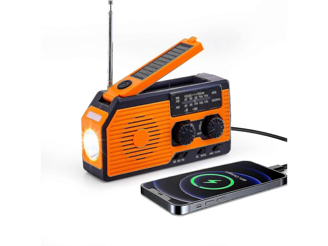 Rádio Digital De Sobrevivência Com Manivela Movida A Energia Solar, Rádio Am/fm Portátil De 5000 Mah Olysi Shop