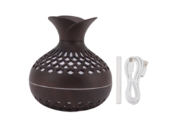 Difusor de aroma e humidificador em forma de vaso de flores, 2.5W, 300ml, USB, preto LAXISCREED