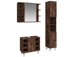 Bathroom Cabinet Set, Bathroom Cabinet Sets Vidaxl Marrom Madeira Processada (n/a)