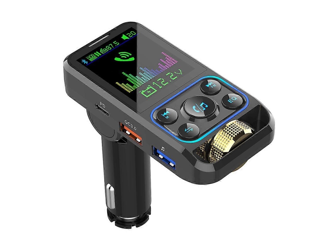 Transmissor De Rádio Fm Para Carro, Receptor Qc3.0 Compatível Com Bluetooth, Carregamento De Mp3.