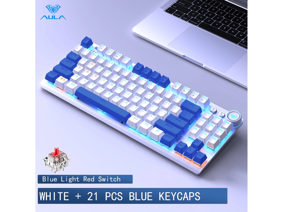 Lurelia Teclado Mecânico Sem Fio F3001 2.4g Bluetooth Com Fio, Três Modos, Para Jogos E Desktop, Com 87 Teclas Retroiluminadas