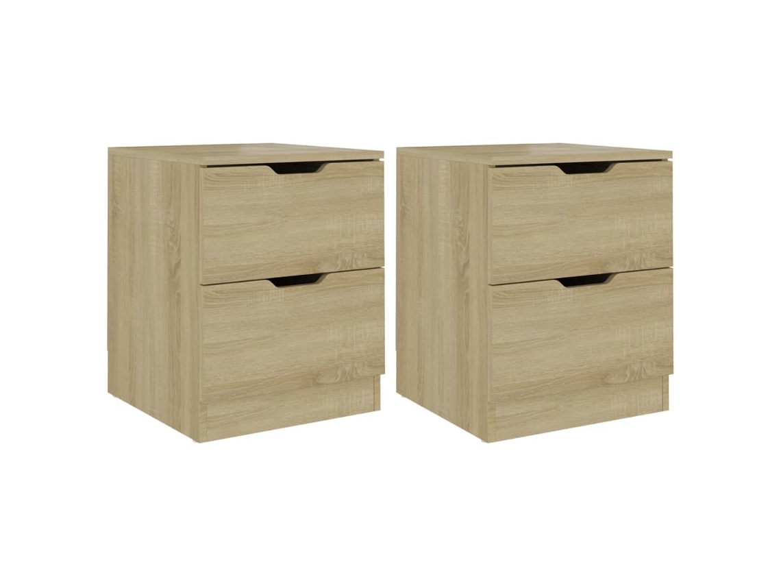 Bedside Cabinet, Bedside Cabinets Vidaxl Marrom Madeira Processada (n/a)