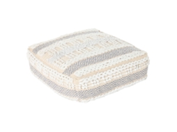 Almofada de Chão em Algodão, 6300 G, Listras Brancas, 60 X 60 X 25 Cm ALEXANDRA HOUSE LIVING
