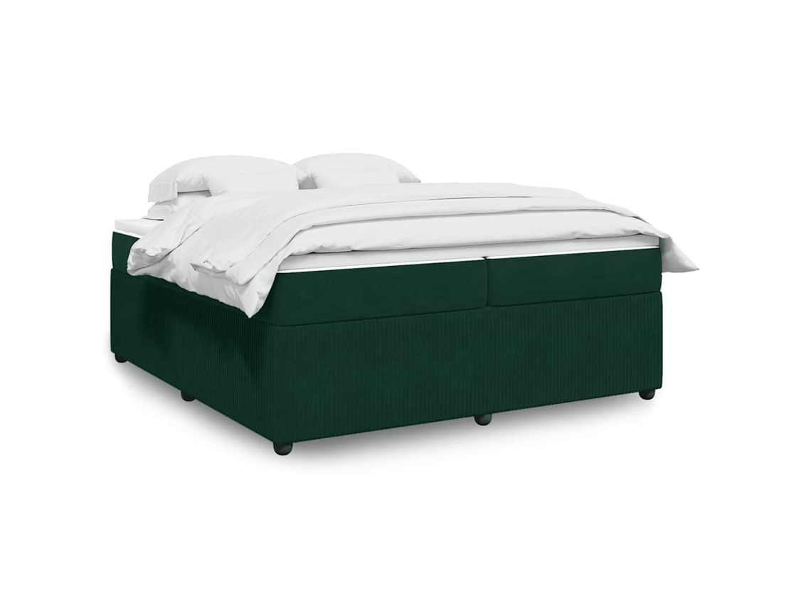 Vidaxl Cama com Molas/colchão 200x200 Cm Veludo Verde escuro