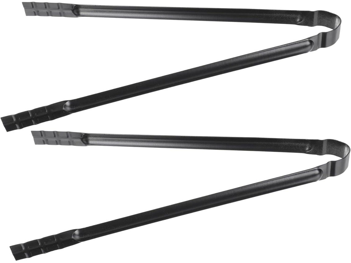 Conjunto De 2 Pinças Para Carvão Abaodam Churrasqueiras Ao Ar Livre, Acessórios Leves E Ergonômicos Em Metal Preto Para