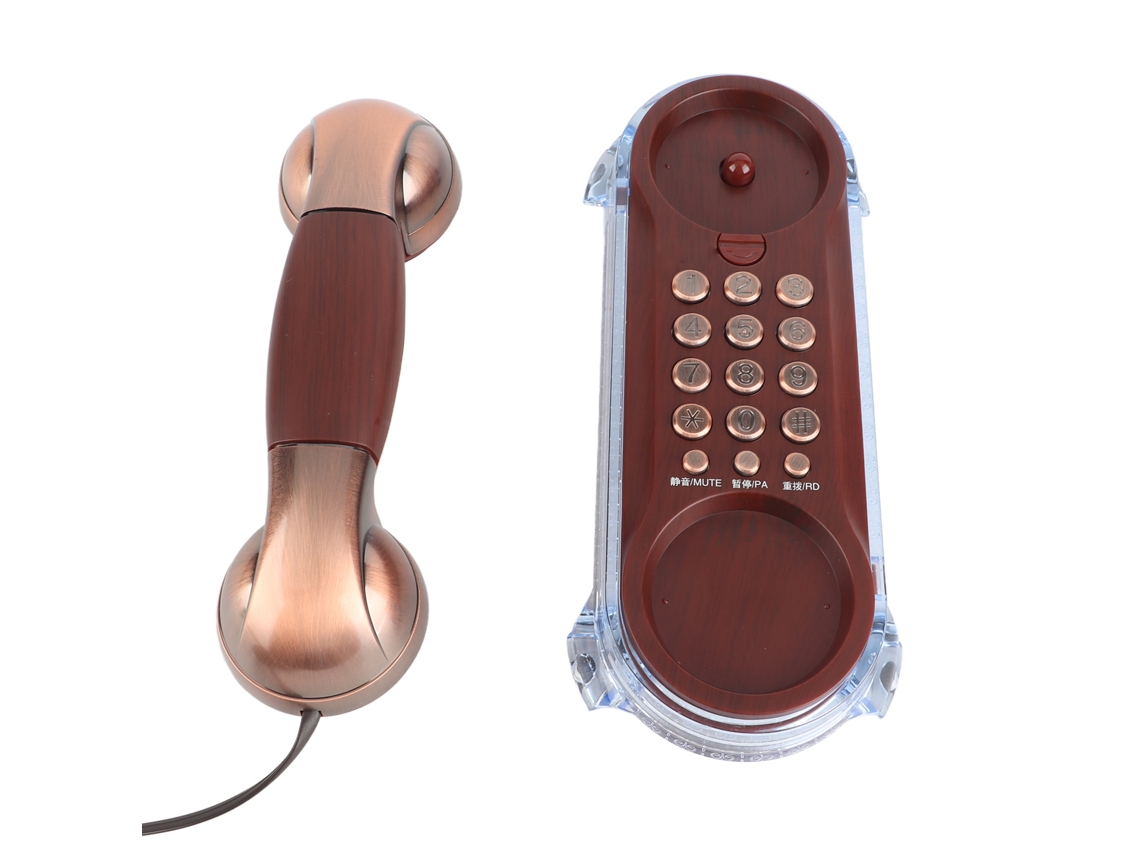 Telefone Antigo De Parede Com Fio De Cobre Vermelho Estilo Retro Vintage Fashion
