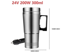 Garrafa térmica para carro Slowmoose (12 V, 24 V, 300 ml, aço inoxidável), chaleira elétrica para água, café e leite.