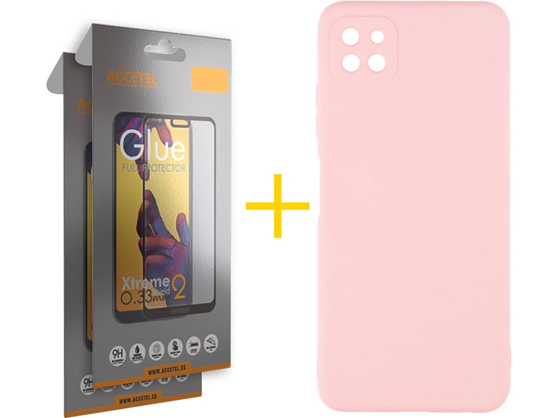 Capa + 2 Películas para Oppo A73 5G ACCETEL Rosa-Creme