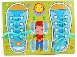 1 Prancha De Madeira Para Amarrar Cadarços - Brinquedo Educativo