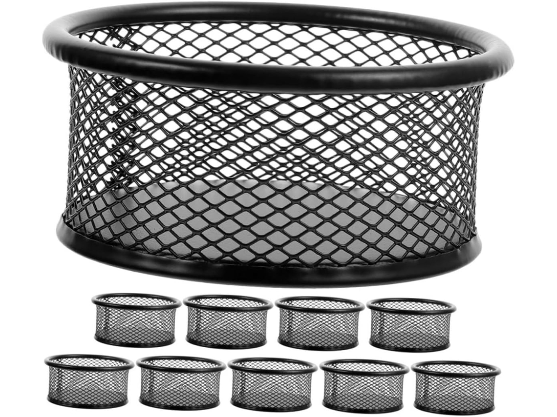 Conjunto De 10 Organizadores De Mesa Em Metal Preto Com Clipes, Dispensador Multifuncional De Clipes.