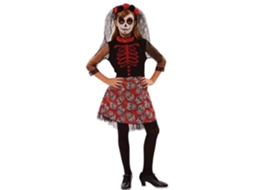 Fato de Menina DISFRAZZES Catrina Vermelho (Tam: 5 a 6 anos)