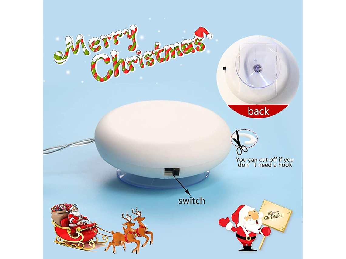 Lâmpada De Decoração De Natal Com Ventosa E Led