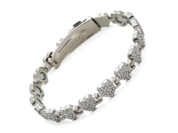 Pulseira De Cobre, Bracelete De Terapia Magnética Em Formato De Coração Com Diamante, Pulseira Para Casais (prata) Spqment