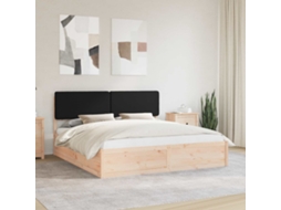 Vidaxl Estrutura De Cama Com Cabeceira Estofada Preto 200 X 200 Cm